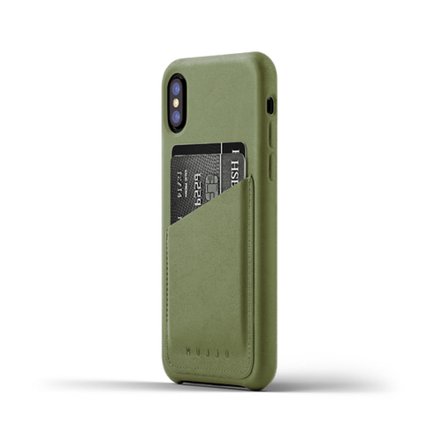 [무쪼] Full Leather Wallet Case for iPhone X - Olive