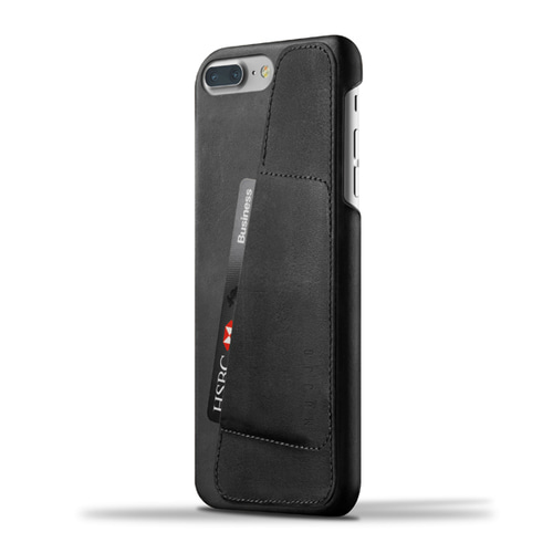 [무쪼] Leather Wallet Case for iPhone 8 Plus / 7 Plus - Black