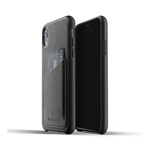 [무쪼] Full Leather Wallet Case for iPhone Xr - Black