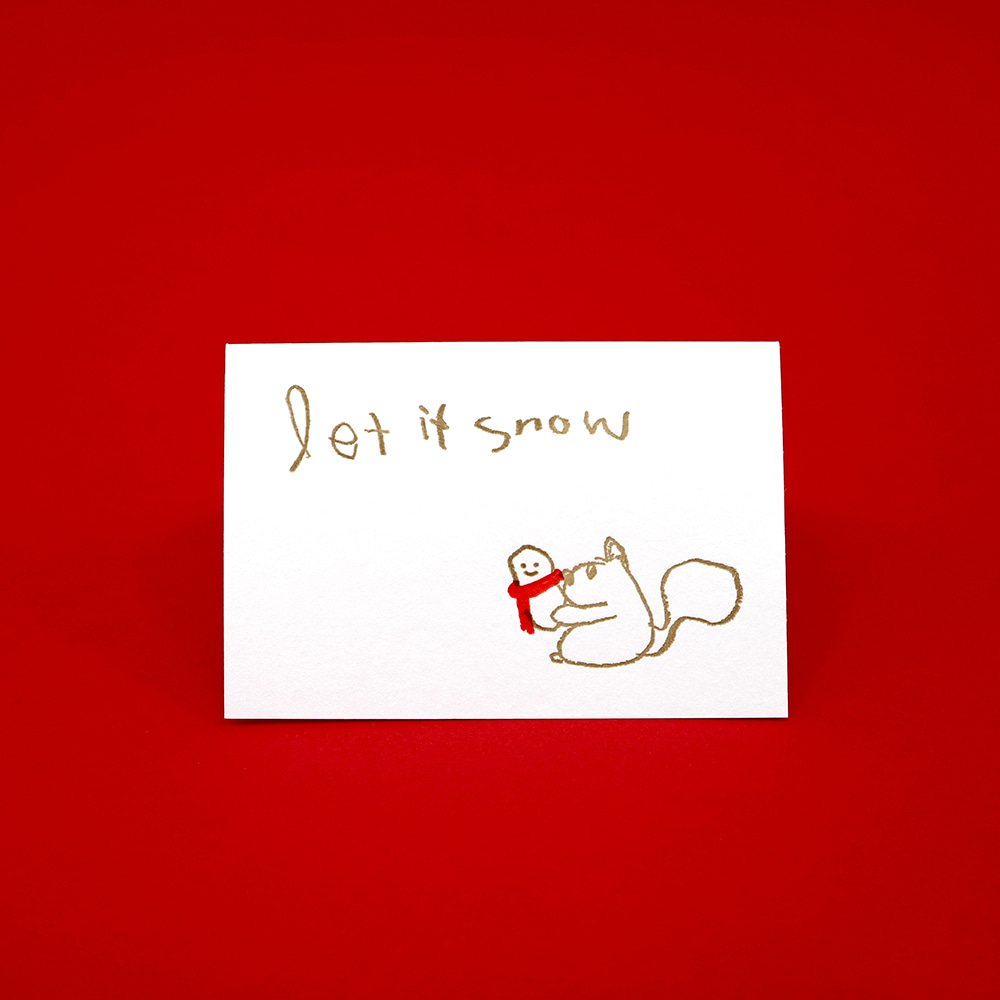 [스튜디오스몰스] 다정한 다람쥐 크리스마스 레터프레스 미니카드