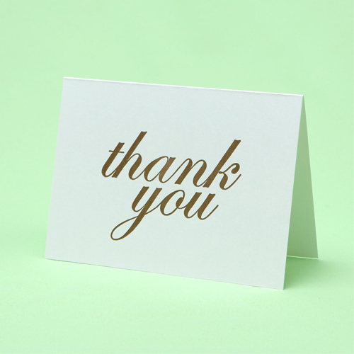 [스튜디오스몰스] Thank you 땡큐 레터프레스 카드-골드 화이트