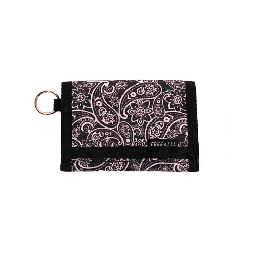 [프리윌] Velcro wallet black paisley (지갑)