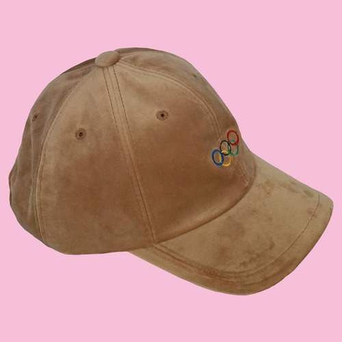Olympic flag Velveteen Ball Cap (beige)