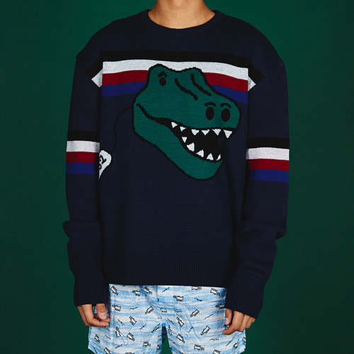 [MINU][WOOL 100%]Dino Toy sweater[Navy]