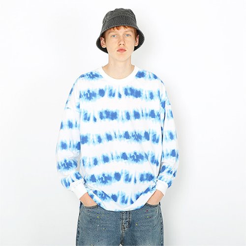 [텐블레이드] 웨이브 물나염 긴팔티셔츠-블루