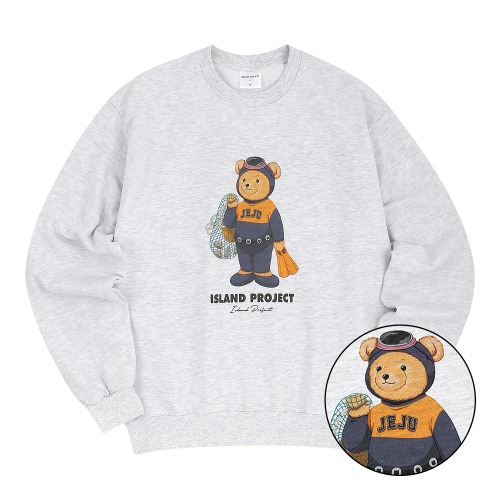 [아일랜드프로젝트] Diver Bear Sweatshirt - Ash